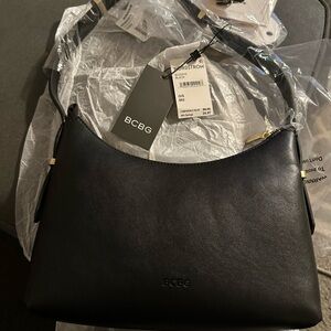 BCBG Elegant Black Leather Handbag
